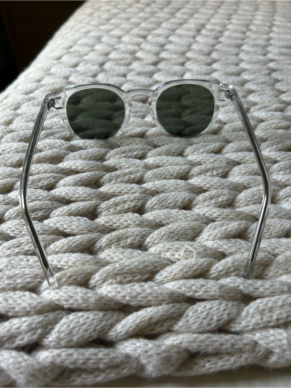 Anthropologie Clear Frame Sunglasses with Dark Gray  Lenses - Picture 2 of 3